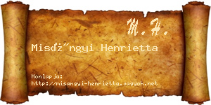 Misángyi Henrietta névjegykártya